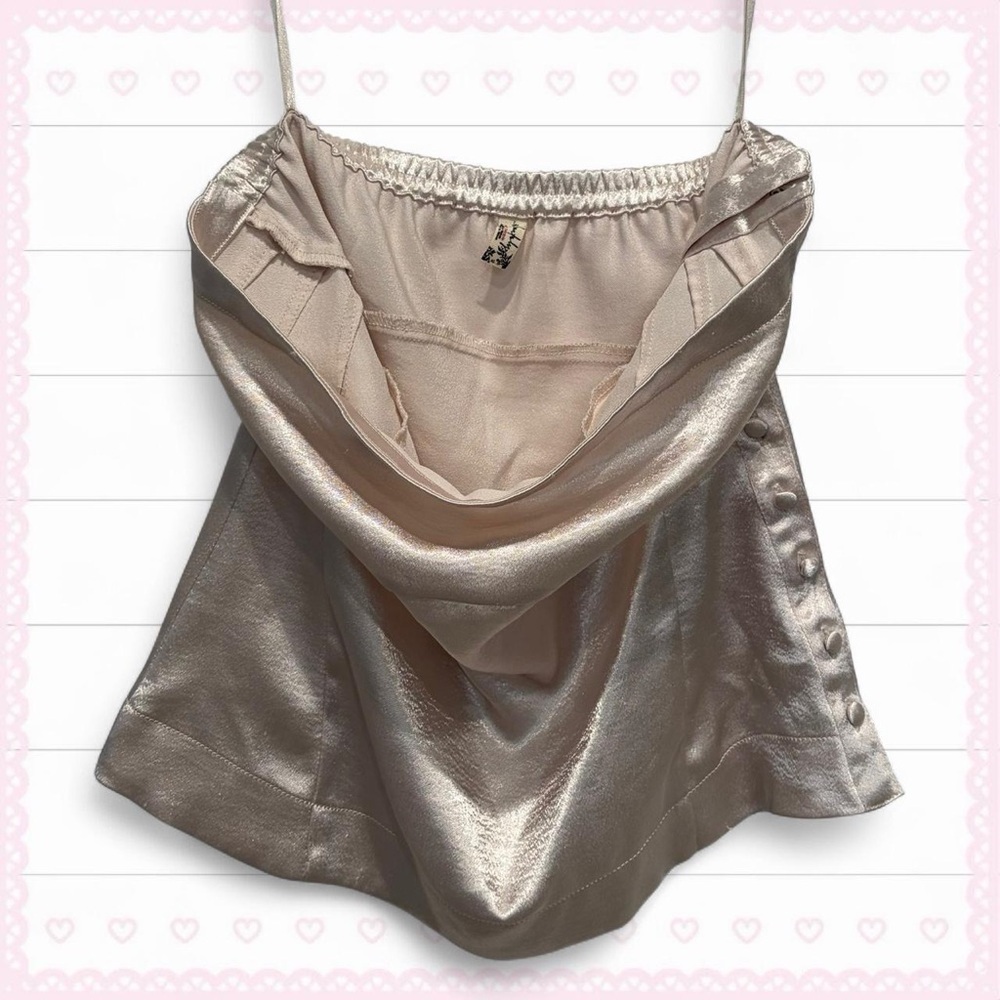 coquette cream satin strapless top